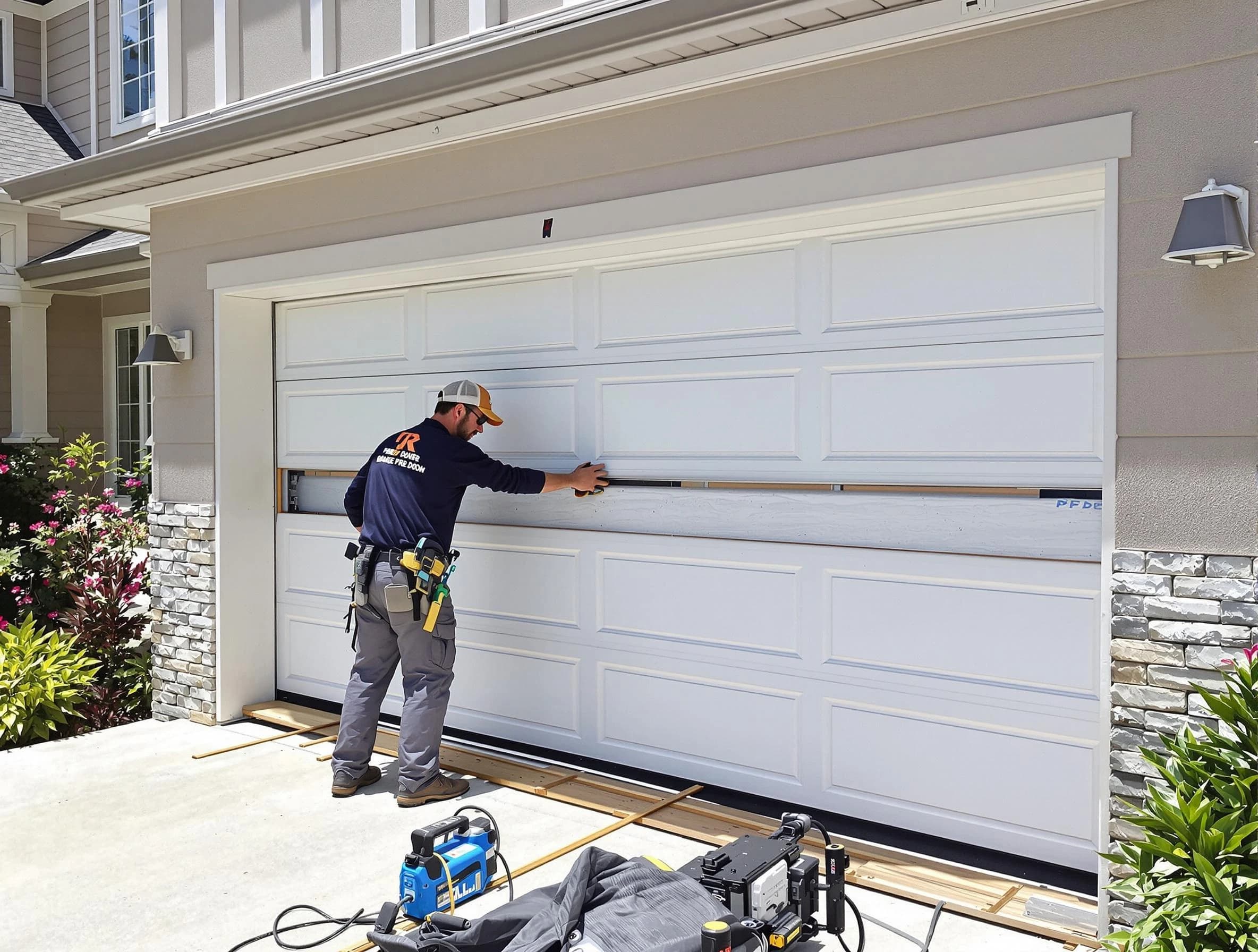 Chickasha Garage Door Repair team performing complete garage door replacement at Chickasha residence