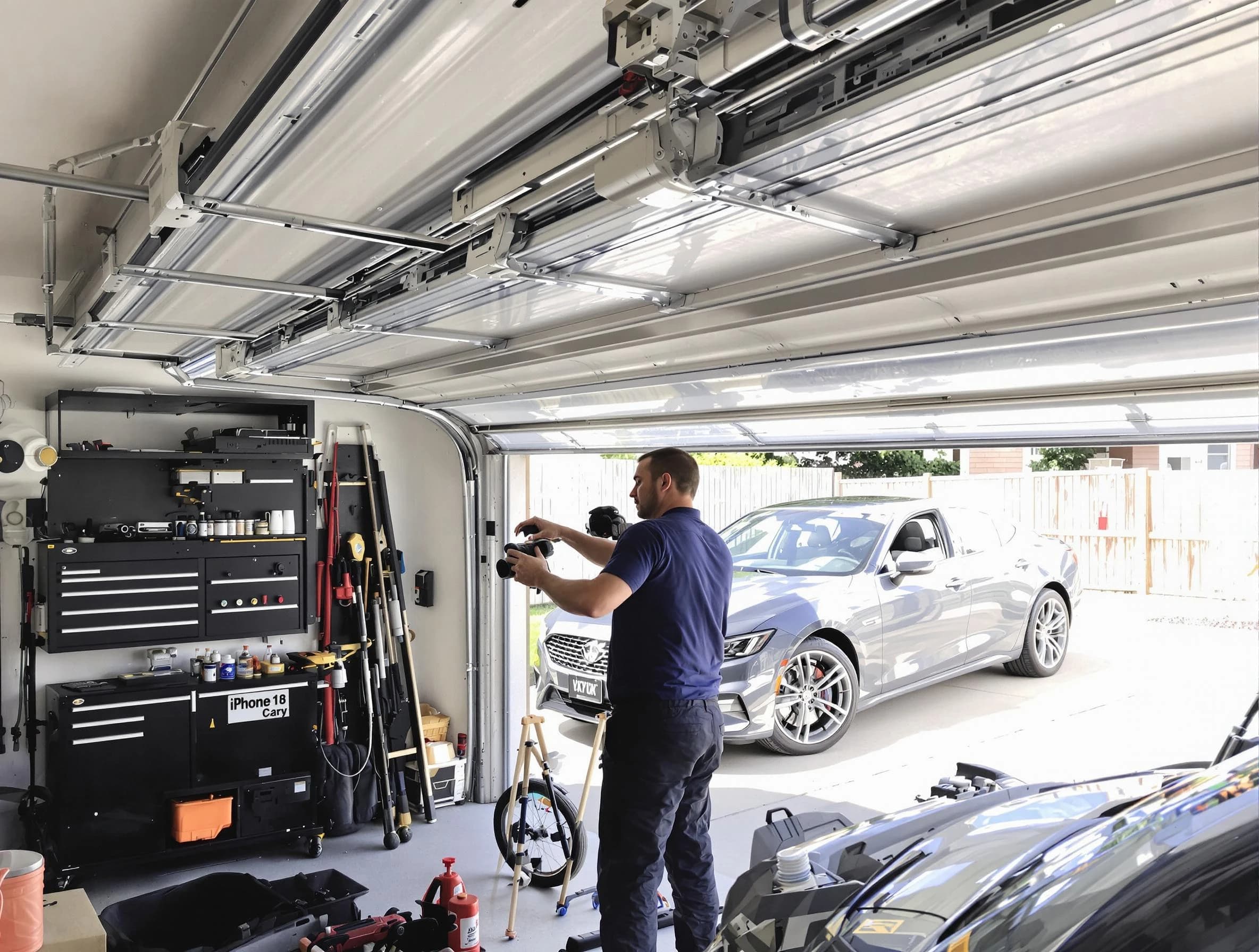 Chickasha Garage Door Repair technician fixing noisy garage door in Chickasha