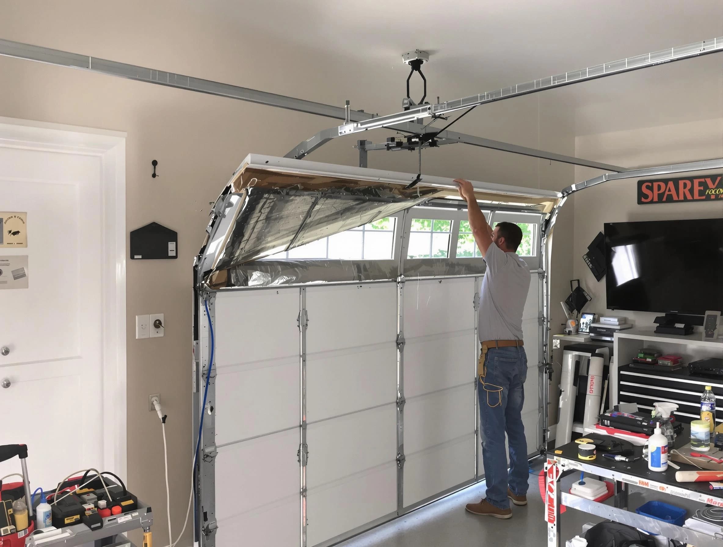Garage door section replacement by Chickasha Garage Door Repair in Chickasha