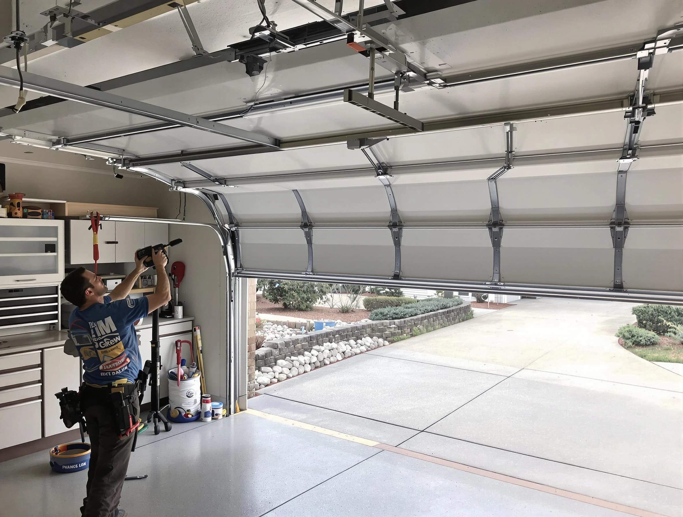 Garage door track repair service by Chickasha Garage Door Repair in Chickasha