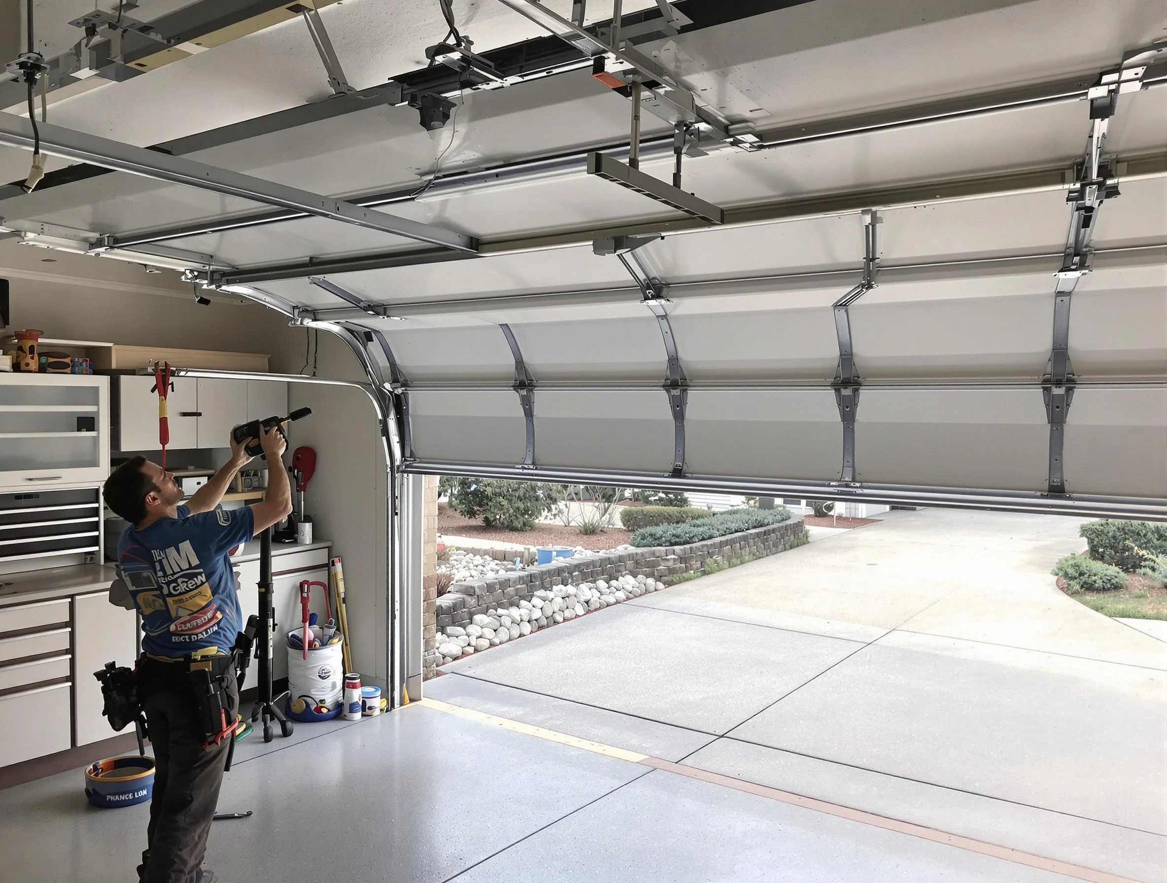 Garage door track repair service by Chickasha Garage Door Repair in Chickasha